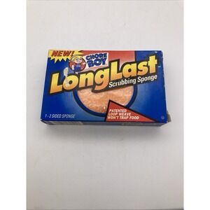 Vintage 1996 Chore Boy Long Last Scrubbing Sponge 2 Sided Orange Loop Weave